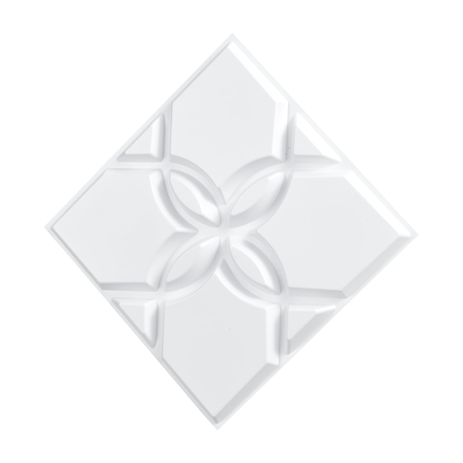 Floral 3d Wall Panels Matte White Pvc Decorative Wall Decor_voghion.com